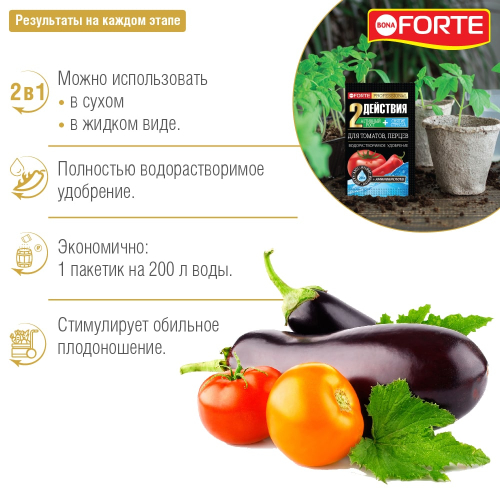 Удобрение водорастворимое Для томатов и перцев с аминокислотами, 100 г